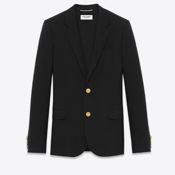 Saint Laurent Jackets & Blazers - Saint Laurent black virgin wool gabardine blazer
